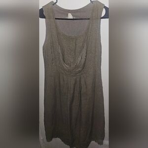 Sarah Pacini 100% Linen Draped Neck Midi Dress | Made in Italy | Size 1 S/M